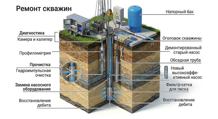Ремонт скважин в Актаныше